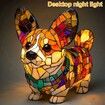 Cute Animal Lamp, Dog Series Art Night Light, Resin Pet Dogs Themed LED Table Lamp with Warm Ambient Glow, Fun Gift for Dog Lovers, USB Plug Use