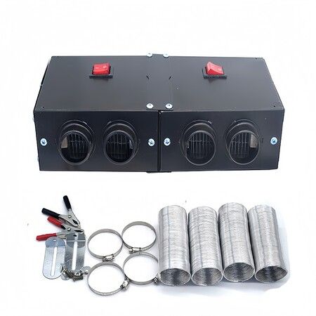 Truck Defogger 24V 500W Car Heater 2 in 1 Windshield De-Icers Portable Car Heaters  with Purification for Winter 4 Holes