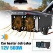 Truck Defogger 12V 500W Car Heater 2 in 1 Windshield De-Icers Portable Car Heaters with Purification for Winter 2 Holes