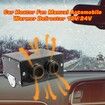 Truck Defogger 12V 500W Car Heater 2 in 1 Windshield De-Icers Portable Car Heaters with Purification for Winter 2 Holes