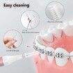 Portable Box Interdental Brush, Soft Dental Brush of Teeth Cleaning Tools, 2 Handles and 16 Replacement tips for Effective Plaque Removal, White