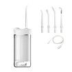 Portable Mini Water Dental Flosser for Teeth Cleaning Travel Oral Irrigator with Telescopic Water Tank, 4 Modes IPX7 Waterproof Design, White