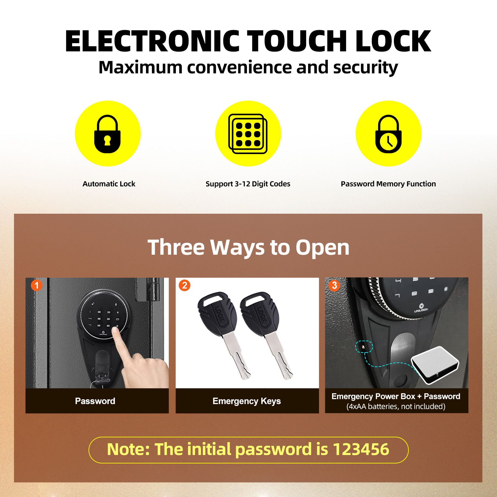 Gun Safe Box Firearm 4 Rifles Storage Lockbox Steel Cabinet 6 Pistols Holder Locker Ammo Valuable Case LED Home Security Key Anti Theft Digital Keypad