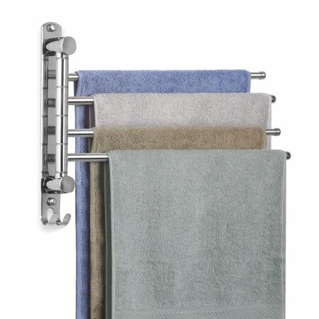 4-Arm Rotating Stainless Steel 304 Towel Rack Bathroom Foldable Towel Bar  Space-Saving  Christmas Gift