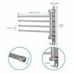 4-Arm Rotating Stainless Steel 304 Towel Rack Bathroom Foldable Towel Bar Space-Saving Christmas Gift