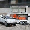 1/32 Toy Car Metal Model for Kid Age 3 Up, Alloy Diecast Pickup Trailer RV Model Kit for Boy Girl Toddler Birthday, Silver