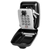 Key Lock Box for Outside, Wall Mount Lock Box for House Key, 12 Digit Combination Resettable Large Capacity Security Lockbox for Home, Garage, Grey