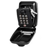 Key Lock Box for Outside, Wall Mount Lock Box for House Key, 12 Digit Combination Resettable Large Capacity Security Lockbox for Home, Garage, Black