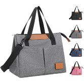 Lunch Bag Insulated Lunch Box Reusable Leakproof Large Spacious Cooler Tote for Women Men for Work Office Travel Picnic (Grey)