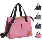 Lunch Bag Insulated Lunch Box Reusable Leakproof Large Spacious Cooler Tote for Women Men for Work Office Travel Picnic (Pink)