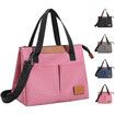 Lunch Bag Insulated Lunch Box Reusable Leakproof Large Spacious Cooler Tote for Women Men for Work Office Travel Picnic (Pink)