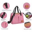 Lunch Bag Insulated Lunch Box Reusable Leakproof Large Spacious Cooler Tote for Women Men for Work Office Travel Picnic (Pink)