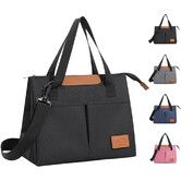 Lunch Bag Insulated Lunch Box Reusable Leakproof Large Spacious Cooler Tote for Women Men for Work Office Travel Picnic (Black)