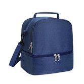 Lunch Box for Women Men, Large Double Deck Lunch Tote Bag Meal Prep Containers Reusable Leakproof Lunch Cooler Bag for Work Office Picnic (Blue)