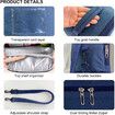 Lunch Box for Women Men, Large Double Deck Lunch Tote Bag Meal Prep Containers Reusable Leakproof Lunch Cooler Bag for Work Office Picnic (Blue)