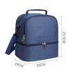 Lunch Box for Women Men, Large Double Deck Lunch Tote Bag Meal Prep Containers Reusable Leakproof Lunch Cooler Bag for Work Office Picnic (Blue)