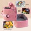Lunch Box for Women Men, Large Double Deck Lunch Tote Bag Meal Prep Containers Reusable Leakproof Lunch Cooler Bag for Work Office Picnic (Pink)