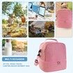 Lunch Box for Women Men, Large Double Deck Lunch Tote Bag Meal Prep Containers Reusable Leakproof Lunch Cooler Bag for Work Office Picnic (Pink)