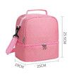Lunch Box for Women Men, Large Double Deck Lunch Tote Bag Meal Prep Containers Reusable Leakproof Lunch Cooler Bag for Work Office Picnic (Pink)