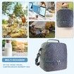 Lunch Box for Women Men, Large Double Deck Lunch Tote Bag Meal Prep Containers Reusable Leakproof Lunch Cooler Bag for Work Office Picnic (Grey)