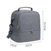 Lunch Box for Women Men, Large Double Deck Lunch Tote Bag Meal Prep Containers Reusable Leakproof Lunch Cooler Bag for Work Office Picnic (Grey)