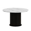 Round Dining Table Modern Coffee Room Kitchen Breakfast Diner Wood Accent End Circle Desk Furniture Restaurant Office 110cm Marble Tabletop Metal Base
