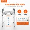 Raised Toilet Seat 7-Position Height Adjustment 655-805 Mm 158.7 kg Weight Capacity with Comfort Padded Aluminum Frame Universal Toilet Seat Riser