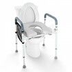 Raised Toilet Seat 7-Position Height Adjustment 655-805 Mm 158.7 kg Weight Capacity with Comfort Padded Aluminum Frame Universal Toilet Seat Riser
