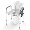 Raised Toilet Seat 7-Position Height Adjustment 655-805 Mm 158.7 kg Weight Capacity with Comfort Padded Aluminum Frame Universal Toilet Seat Riser