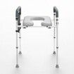 Raised Toilet Seat 7-Position Height Adjustment 655-805 Mm 158.7 kg Weight Capacity with Comfort Padded Aluminum Frame Universal Toilet Seat Riser