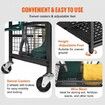 Garden Tool Organizer 16 Slots with Hooks Yard Tool Tower Rack with Wheels for Garage Organization and Storage Hold Long-Handled Tool/Rake/Broom
