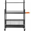 Garden Tool Organizer 16 Slots with Hooks Yard Tool Tower Rack with Wheels for Garage Organization and Storage Hold Long-Handled Tool/Rake/Broom