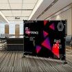 Telescopic Backdrop Banner Stand 8' x 8' Banner Stand Adjustable Step and Repeat Backdrop Banner Stand Retractable Banner Stand with Carrying Bag (8 ft)