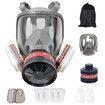 Full Face Gas Mask, Gas Masks Survival and Chemical with 40mm Activated Carbon Filter for Gases, Vapors, Dust, Chemicals