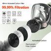 Full Face Gas Mask, Gas Masks Survival and Chemical with 40mm Activated Carbon Filter for Gases, Vapors, Dust, Chemicals