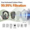 Full Face Gas Mask, Gas Masks Survival and Chemical with 40mm Activated Carbon Filter for Gases, Vapors, Dust, Chemicals