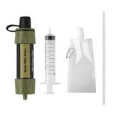 Personal Straw Water Purifier, Portable Water Filter, Mini Water Filtration System for Hiking, Camping Accessories and Travel, Green