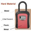 Password Key Box Metal Storage Lock Outdoor Weatherproof Wall Mount 4 Digit Combination Lockbox Safe (Black)