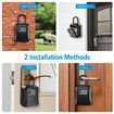 Password Key Box Metal Storage Lock Outdoor Weatherproof Wall Mount 4 Digit Combination Lockbox Safe (Black)