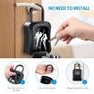 Password Key Box Metal Storage Lock Outdoor Weatherproof Wall Mount 4 Digit Combination Lockbox Safe (Black)