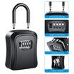 Password Key Box Metal Storage Lock Outdoor Weatherproof Wall Mount 4 Digit Combination Lockbox Safe (Black)