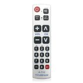 Extra Large Big Button Infrared TV Remote Visually Impaired Aid Universal Fit Seniors Elderly Use for TV, Streaming Box, Soundbar Audio Recevier, DVD, VCR