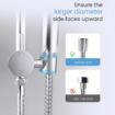 WELS 8" Rain Shower Head Set, 2 in 1 Shower Rail Wall Mounted with 3-Mode Handheld Showerhead, Luxury Hotel Bathroom Shower Set