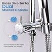 WELS 8" Rain Shower Head Set, 2 in 1 Shower Rail Wall Mounted with 3-Mode Handheld Showerhead, Luxury Hotel Bathroom Shower Set