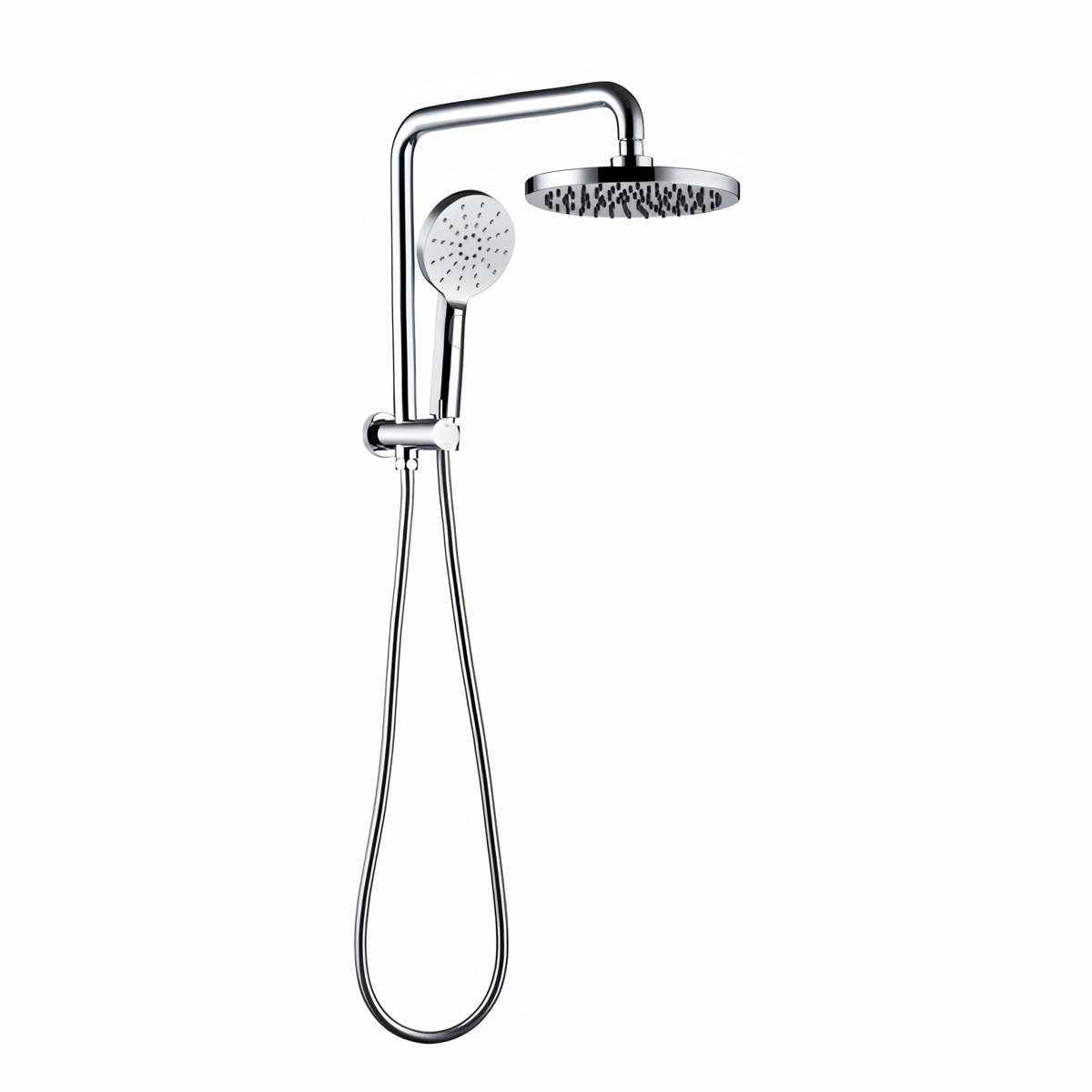 WELS 8" Rain Shower Head Set, 2 in 1 Shower Rail Wall Mounted with 3-Mode Handheld Showerhead, Luxury Hotel Bathroom Shower Set
