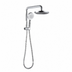 WELS 8" Rain Shower Head Set, 2 in 1 Shower Rail Wall Mounted with 3-Mode Handheld Showerhead, Luxury Hotel Bathroom Shower Set
