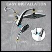 High Pressure Rain Shower Head: Upgrade Shower Heads with Handheld Spray Built-in Magnetic Docking and Power Jets and 10 Spray Modes
