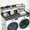 Washer Dryer Countertop with Shelf 54"x27" Wooden Washer Dryer Cover Black