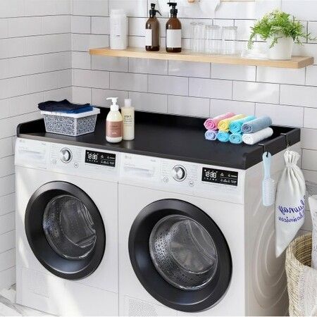 Washer Dryer Countertop 54" x 27" Wooden Washer and Dryer Topper Black