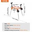Miter Saw Stand with Tabletop and Wheels 330lbs Load Capacity Adjustable